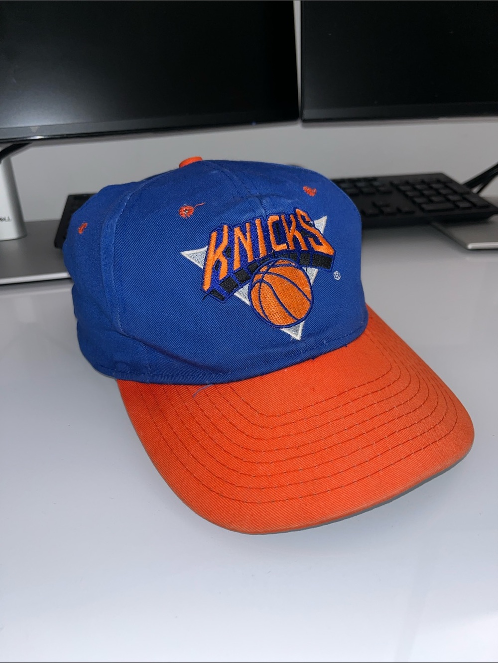 New York Knicks Vintage Blue and Orange Classic Logo Hat